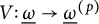 upper V colon ModifyingBelow Omega Underbarright arrow ModifyingBelow Omega UnderbarSuperscript left parenthesis p right parenthesis