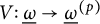 upper V colon ModifyingBelow Omega Underbarright arrow ModifyingBelow Omega UnderbarSuperscript left parenthesis p right parenthesis