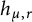 h Subscript mu comma r