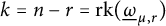 k equals n minus r equals r k left parenthesis ModifyingBelow Omega UnderbarSubscript mu comma r Baseline right parenthesis