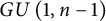 upper G upper U left parenthesis 1 comma n minus 1 right parenthesis