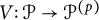 upper V colon script upper P right arrow script upper P Superscript left parenthesis p right parenthesis
