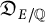 upper D Subscript upper E divided by double struck upper Q