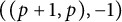 left parenthesis left parenthesis p plus 1 comma p right parenthesis comma negative 1 right parenthesis
