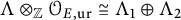 upper Lamda circled times Subscript double struck upper Z Baseline script upper O Subscript upper E comma u r Baseline approximately equals upper Lamda 1 circled plus upper Lamda 2