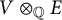 upper V circled times Subscript double struck upper Q Baseline upper E