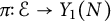 pi colon script upper E right arrow upper Y 1 left parenthesis upper N right parenthesis