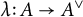 lamda colon upper A right arrow upper A Superscript or