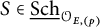 upper S element of ModifyingBelow upper S c h UnderbarSubscript script upper O Sub Subscript upper E comma left parenthesis p right parenthesis