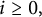 i greater than or equals 0 comma