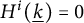 upper H Superscript i Baseline left parenthesis ModifyingBelow k Underbarright parenthesis equals 0