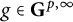 g element of upper G Superscript p comma infinity