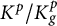 upper K Superscript p Baseline divided by upper K Subscript g Superscript p