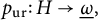 p Subscript u r Baseline colon upper H right arrow ModifyingBelow Omega Underbarcomma