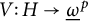 upper V colon upper H right arrow ModifyingBelow Omega UnderbarSuperscript p