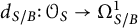 d Subscript upper S divided by upper B Baseline colon script upper O Subscript upper S Baseline right arrow upper Omega Subscript upper S divided by upper B Superscript 1