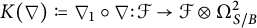 upper K left parenthesis nabla right parenthesis colon equals q nabla Subscript 1 Baseline ring nabla colon script upper F right arrow script upper F circled times upper Omega Subscript upper S divided by upper B Superscript 2