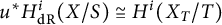 u Superscript asterisk Baseline upper H Subscript d upper R Superscript i Baseline left parenthesis upper X divided by upper S right parenthesis approximately equals upper H Superscript i Baseline left parenthesis upper X Subscript upper T Baseline divided by upper T right parenthesis