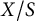 upper X divided by upper S