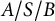upper A divided by upper S divided by upper B