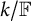k divided by double struck upper F