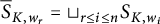 ModifyingAbove bar With bar upper S upper K comma w Subscript r Baseline equals square cup Underscript r less than or equals i less than or equals n Endscripts upper S Subscript upper K comma w Sub Subscript i Subscript Baseline