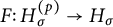 upper F colon upper H Subscript sigma Superscript left parenthesis p right parenthesis Baseline right arrow upper H Subscript sigma Baseline