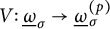 upper V colon ModifyingBelow Omega UnderbarSubscript sigma Baseline right arrow ModifyingBelow Omega UnderbarSubscript sigma Superscript left parenthesis p right parenthesis