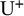 normal upper U Superscript plus