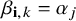 beta Subscript bold i comma k Baseline equals alpha Subscript j