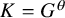 upper K equals upper G Superscript theta