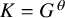 upper K equals upper G Superscript theta