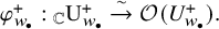 phi Subscript w Sub Subscript bullet Subscript Superscript plus Baseline colon Subscript double struck upper C Baseline normal upper U Subscript w Sub Subscript bullet Subscript Superscript plus Baseline ModifyingAbove right arrow With tilde script upper O left parenthesis upper U Subscript w Sub Subscript bullet Subscript Superscript plus Baseline right parenthesis period