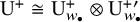 normal upper U Superscript plus Baseline approximately equals normal upper U Subscript w Sub Subscript bullet Superscript plus Baseline circled times normal upper U Subscript w Sub Subscript bullet Superscript plus prime
