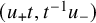 left parenthesis u Subscript plus Baseline t comma t Superscript negative 1 Baseline u Subscript minus Baseline right parenthesis