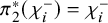pi 2 Superscript asterisk Baseline left parenthesis chi Subscript i Superscript minus Baseline right parenthesis equals chi Subscript i Superscript minus