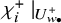 chi Subscript i Superscript plus Baseline vertical bar Subscript upper U Sub Subscript w Sub Sub Subscript bullet Sub Subscript Sub Superscript plus Baseline