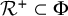 script upper R Superscript plus Baseline subset of normal upper Phi