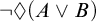 not lozenge left parenthesis upper A or upper B right parenthesis