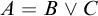 upper A equals upper B or upper C