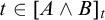 t element of upper A and upper B Subscript t