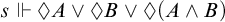 s forces lozenge upper A or lozenge upper B or lozenge left parenthesis upper A and upper B right parenthesis