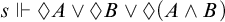 s forces lozenge upper A or lozenge upper B or lozenge left parenthesis upper A and upper B right parenthesis