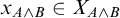 x Subscript upper A and upper B Baseline element of upper X Subscript upper A and upper B