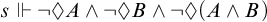 s forces not lozenge upper A and not lozenge upper B and not lozenge left parenthesis upper A and upper B right parenthesis