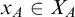x Subscript upper A Baseline element of upper X Subscript upper A