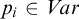 p Subscript i Baseline element of upper V a r