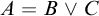 upper A equals upper B or upper C