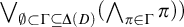 backslash leftvee Underscript backslash emptyset subset of upper Gamma subset of or equal to upper Delta left parenthesis upper D right parenthesis Endscripts left parenthesis backslash leftwedge Underscript pi element of upper Gamma Endscripts pi right parenthesis right parenthesis