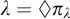 lamda equals lozenge pi Subscript lamda